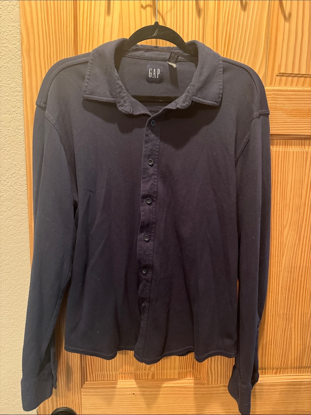 GAP Women’s Dark Navy Button-Front Shirt Jacket